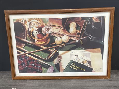 FRAMED 1993 “TOOLS OF THE TRADE” PRINT HAND SIGNED BY ARTIST CHRIS HARTFIELD
