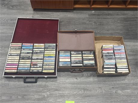 LARGE LOT OF CASSETTES, 2 WITH CASES