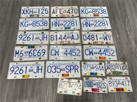 LOT OF BC LICENSE PLATES