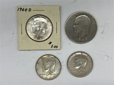 4 VINTAGE AMERICAN COINS