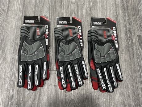 3 NEW PAIRS OF BDG DRILLER GLOVES SIZE XL