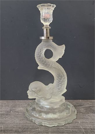 GLASS MERMAID CANDLE HOLDER (13.5"tall)