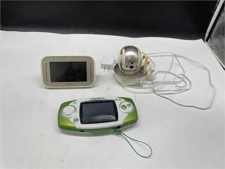 2 VTECH BABY MONITORS & LEAPSTER GS PORTABLE SYSTEM (UNTESTED)