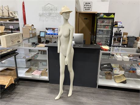 FEMALE MANNEQUIN W/ HAT - DOES NOT STAND ON ITS OWN - 6F TALL