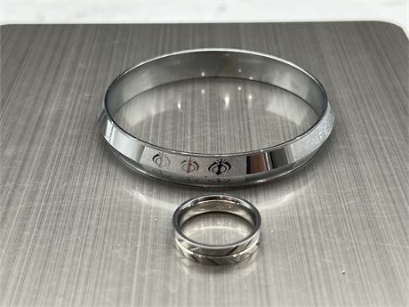 STAINLESS STEEL RING & BANGLE