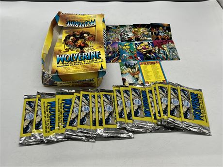 17 UNOPENED 1992 WOLVERINE CARD PACKS W/ BOX & LOOSE CARDS