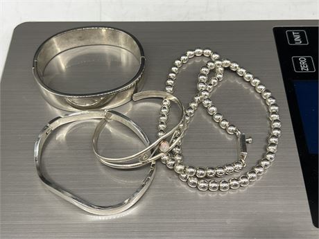 STERLING SILVER (MEXICO) BANGLES / NECKLACE