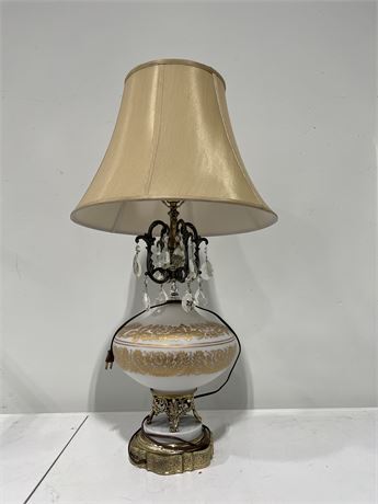 VINTAGE ORNATE LAMP - 33” TALL