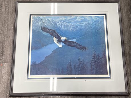 ROD PENNER SIGNED/NUMBERED EAGLE PRINT (35”X30”)