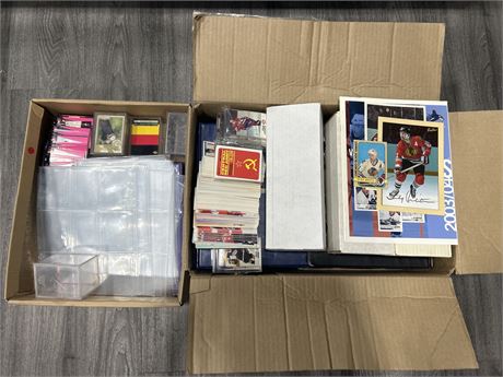 LOT OF MISC. CARDS AND CARD SUPPLIES (BINDERS, SLEEVES ETC.)