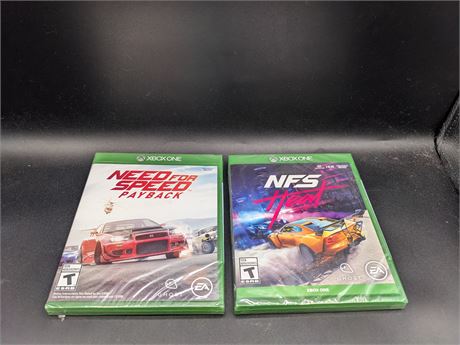 SEALED - NEED FOR SPEED HEAT & NEED FOR SPEED PAYBACK - XBOX
