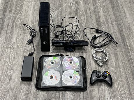XBOX 360 S 250GB W/48 GAMES + CONTROLLER