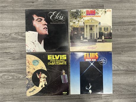 4 ELVIS RECORDS - SOME ARE SLIGHTLY SCRATCHED
