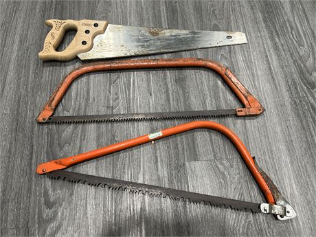 3 SAWS INCLUDING STANLEY HAND SAW