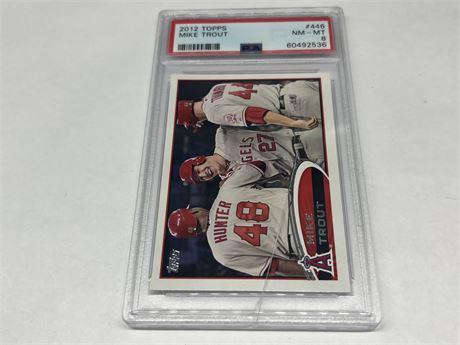 PSA 8 MIKE TROUT 2012 TOPPS - CASE HAS CRACK