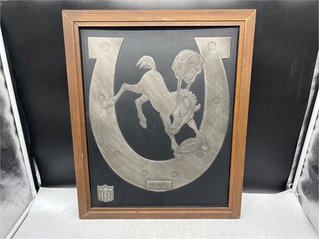 RARE 1960’s ACROMETAL NFL INDIANAPOLIS COLTS DISPLAY 19X22”