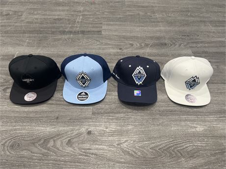4 NEW W/ TAGS VANCOUVER WHITECAPS HATS
