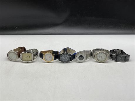 COLLECTION OF 7 WATCHES (SEIKO & OTHERS), NEED BATTERIES