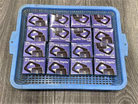 TRAY OF 16 NEW FOLDING MAGNIFIERS