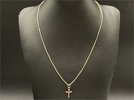 SIGNED 925 STERLING CHAIN + CROSS