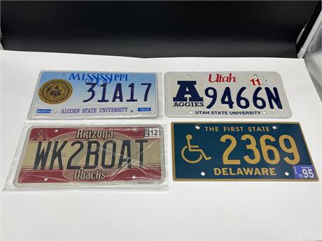 4 MISC SPECIAL ORDER LICENCE PLATES