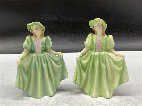 VINTAGE CHINA PAIR “JILL” SIGNED FIGURES (5” TALL)