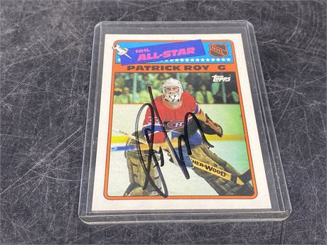 AUTOGRAPHED PATRICK ROY ALL STAR CARD (1988)