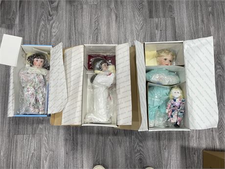 3 NEW PORCELAIN COLLECTABLE DOLLS (LARGE)