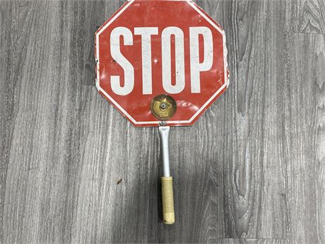 DOUBLE SIDED VINTAGE STOP SIGN 13”x23”