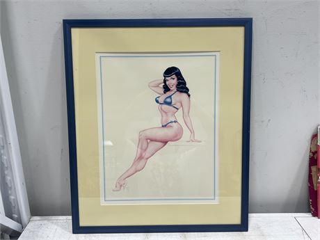 DAVE STEVENS SIGNED / NUMBERED BETTY PAGE PRINT (22”x26”)