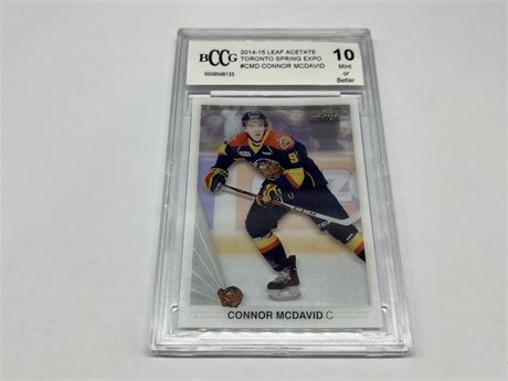 BCCG 10 CONNOR MCDAVID 2014/15 LEAF TORONTO SPRING EXPO ERIE OTTERS CARD
