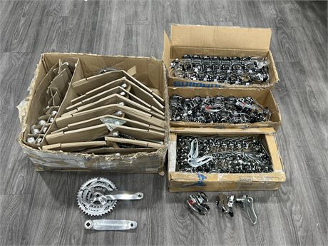 20 NEW SUGINO CRANK SETS + 3 BOXES OF FRONT & BACK DERAILLEURS