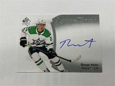 2021/22 ROOPE HINTZ SIGN OF THE TIMES SP AUTHENTIC NHL CARD