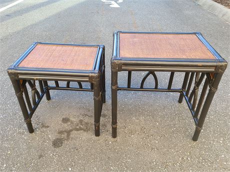 VINTAGE BAMBOO NESTING TABLES (23"height - 22"x16"dm)