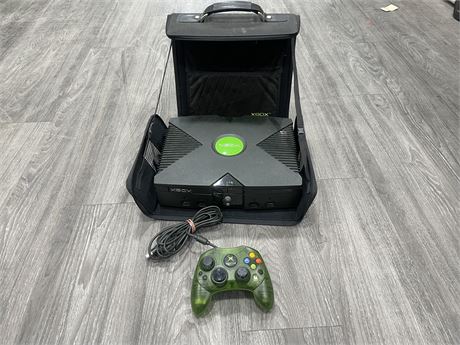 XBOX CONSOLE ONLY W/ CONTROLLER & CARRYING CASE