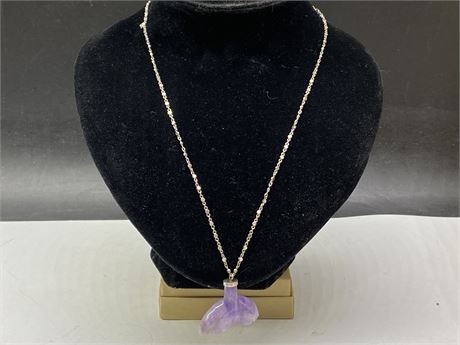 STERLING SILVER CHAIN (20”) + AMETHYST PENDANT