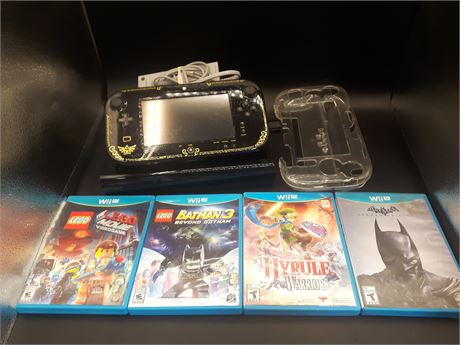 LIMITED EDITION ZELDA EDITION WII-U CONSOLE WITH 4 GAMES - VERY GOOD CONDITION