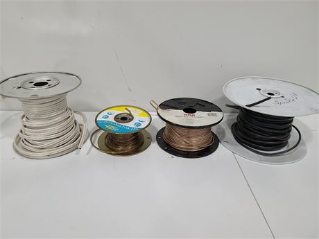 LOT OF SPEAKER AND HOUSE WIRE