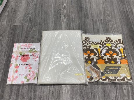 3 NEW IN PACKAGE VINTAGE LINENS
