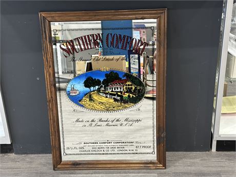 LARGE VINTAGE SOUTHERN COMFORT MIRRORED BAR SIGN (26”X36”)