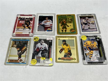8 ROOKIE CANUCK CARDS