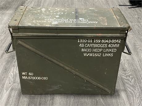 LARGE 40MM CANNON AMMO BOX (8”X18”X14”)