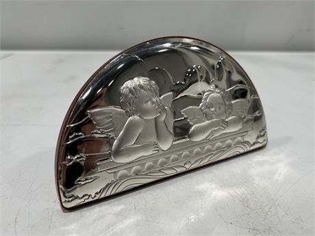 STERLING SILVER ANGELS ITALIAN DECORATIVE STAND (7” wide)