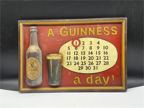 A GUINESS A DAY 3D WALL SIGN 19”x13”