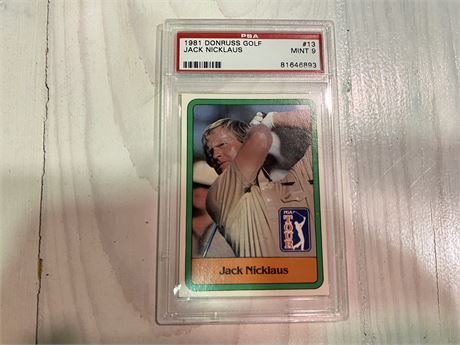 1981 JACK NICKLAUS GOLF CARD GRADED MINT CONDITION 9