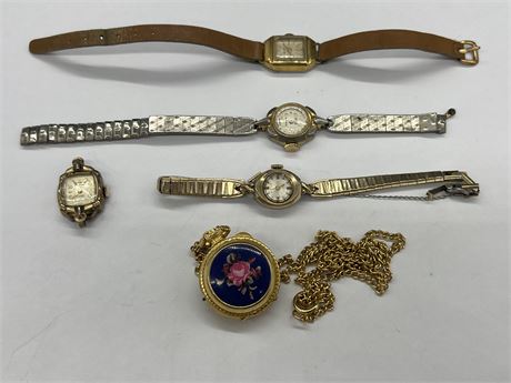 LOT OF WOMENS WIND UP WATCHES