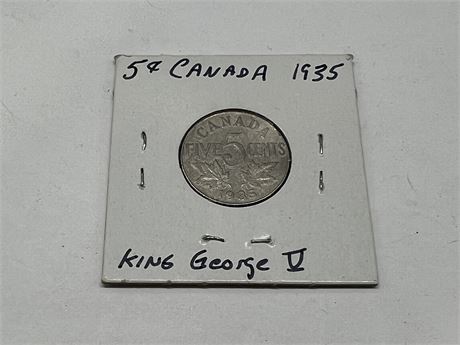 1935 KING GEORGE V 5 CENT COIN