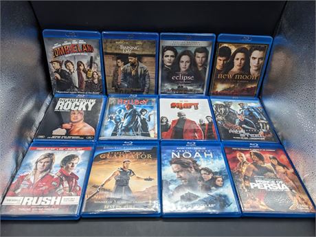 12 BLU-RAY MOVIES - EXCELLENT CONDITION
