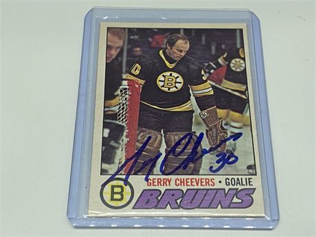 1977/78 OPC GERRY CHEEVERS AUTOGRAPHED CARD