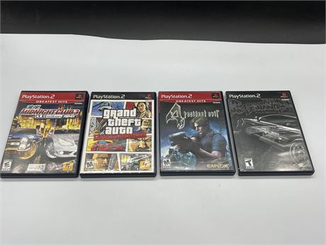 4 PS2 GAMES - EXCELLENT CONDITION